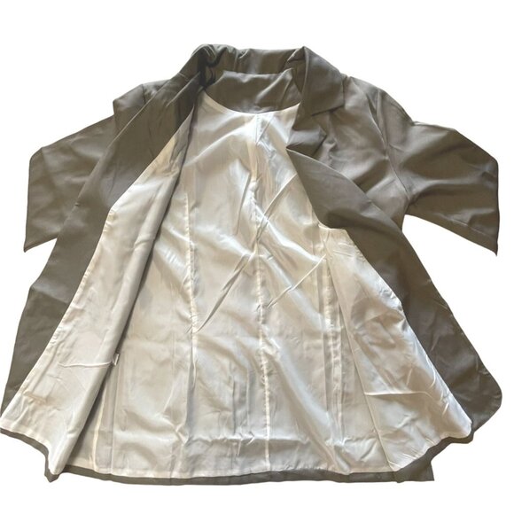 Casual Oversized Long Taupe Gray Blazer Womens sz XL Long Sleeve Open Front - Picture 5 of 11